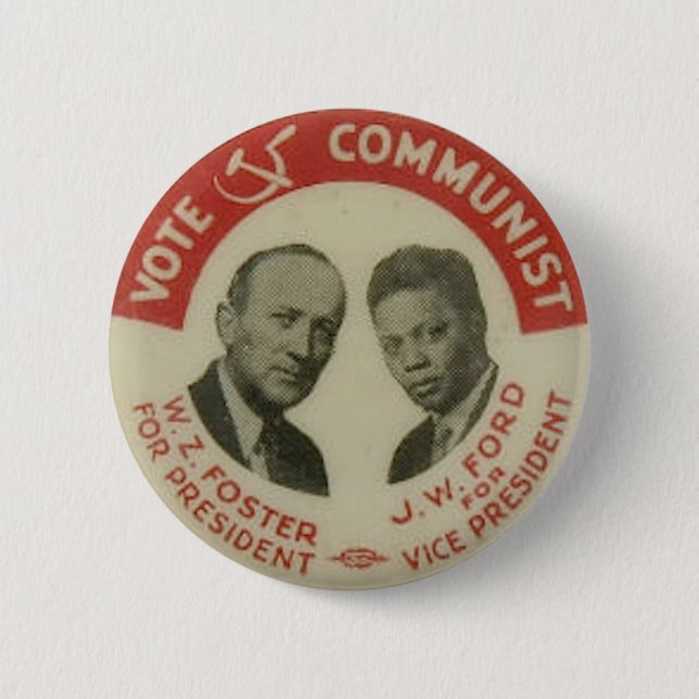 Knopf 1932 der Präsidentschaftswahl-CPUSA Button (Vorderseite)