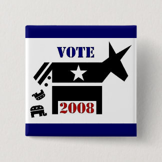 KNOPF ABSTIMMUNGS-DEMOKRATEN IM JAHRE 2008 BUTTON