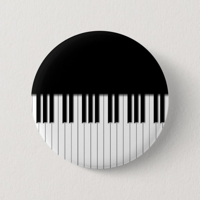 Knopf-Abzeichen - Klavier-Tastatur Schwarz-weiß Button (Vorderseite)