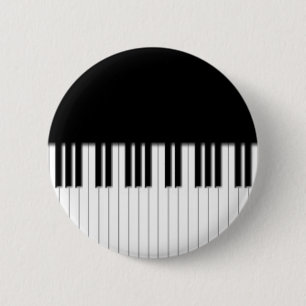 Knopf-Abzeichen - Klavier-Tastatur Schwarz-weiß Button