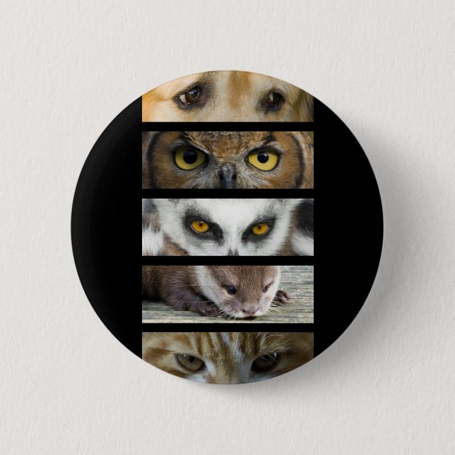 Knopf-Abzeichen - Tier-Augen Button (Vorderseite)