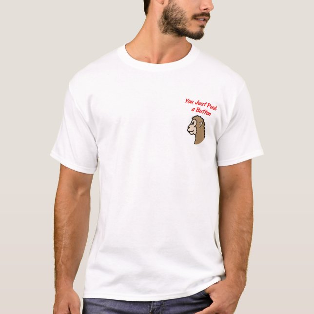 "Knopf-Affe-" Licht-T - Shirt - Wahl 2 (Vorderseite)
