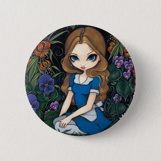 Knopf "Alices und der Blumen" Button (Vorderseite)