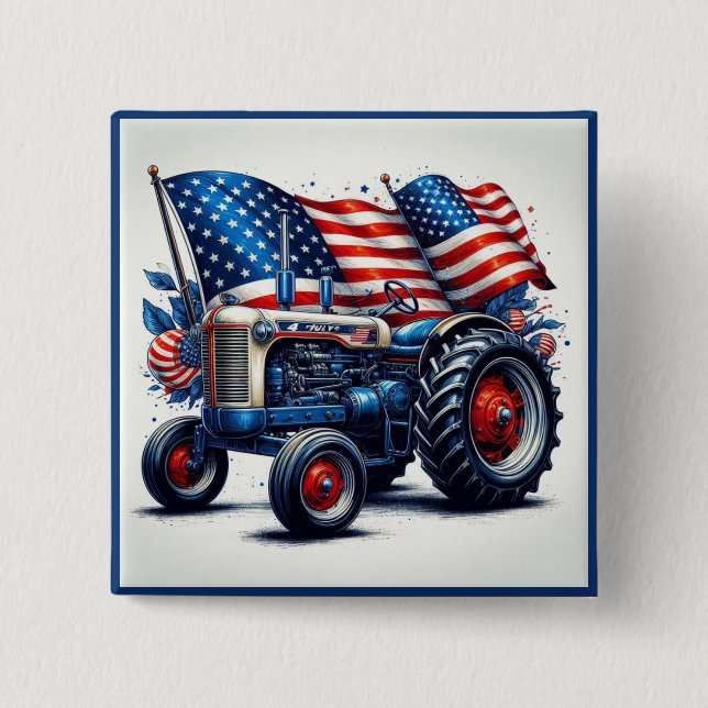 Knopf am Patriotischen Traktor Button (Vorderseite)