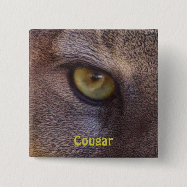Knopf "Big Cat Cougar Eye Wildlife Lovers" Button (Vorderseite)