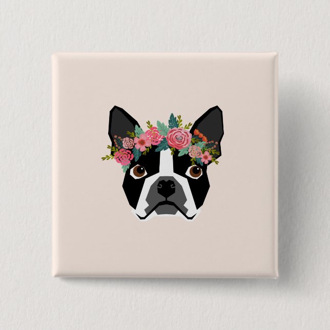 Knopf Bostons Terrier Button (Vorderseite)