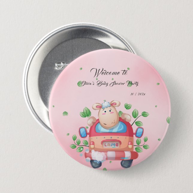 Knopf "Cute Baby Lamb Baby" Button (Vorne & Hinten)