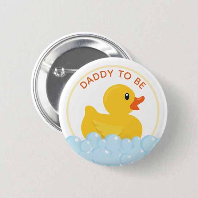 Knopf "Daddy-to-Be Baby" | Gelber Gummi Duc Button (Vorne & Hinten)