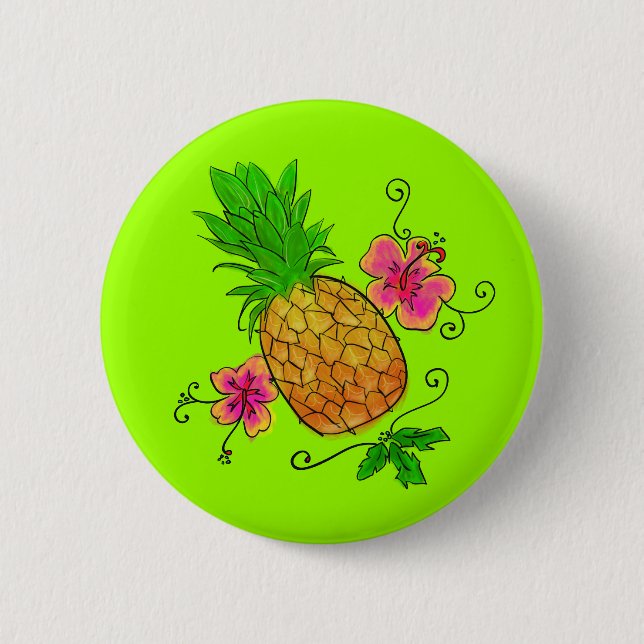 Knopf der Ananas-Illustrations-| Button (Vorderseite)