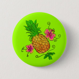 Knopf der Ananas-Illustrations-  Button