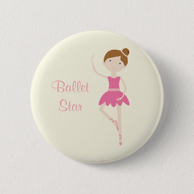 Knopf der Ballett-Stern-Ballerina-1 Button (Vorderseite)