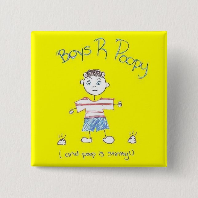 Knopf der Jungen-R Poopy Button (Vorderseite)