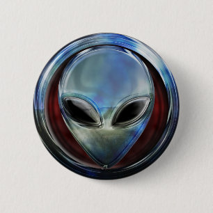 Knopf des Metallalien-Kopf-03 Button