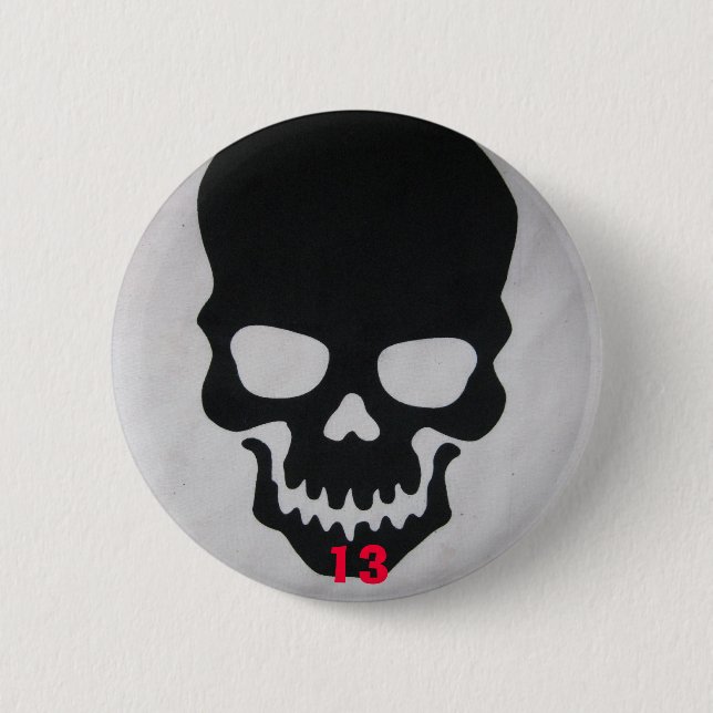 Knopf des Schädels 13 Button (Vorderseite)
