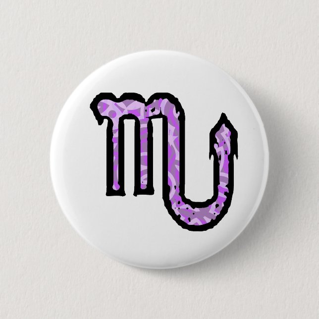 Knopf des Skorpions-Symbols (Art 1_purple) Button (Vorderseite)