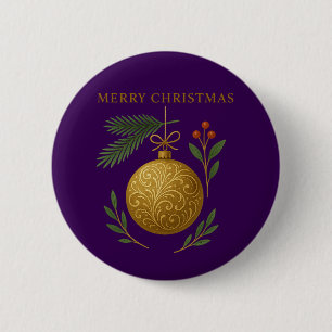 Knopf - Frohe Weihnachten Dekor Design Button