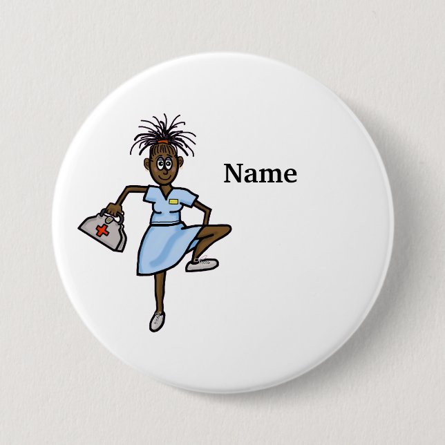 Knopf für afrikanisch-amerikanische weibliche Kran Button (Vorderseite)