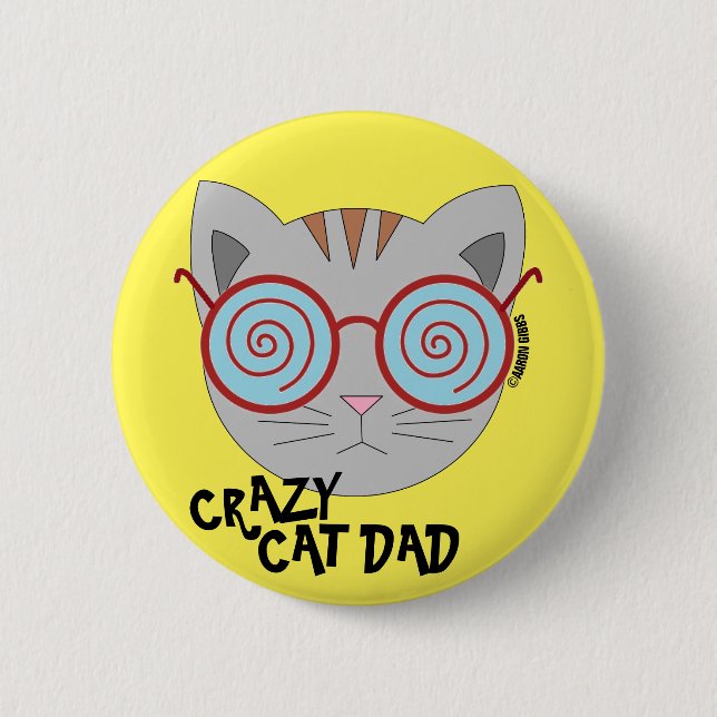 Knopf für Crazy Cat Vater Button (Vorderseite)