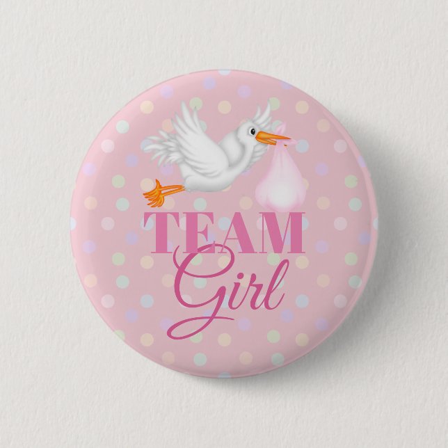 Knopf für die individuelle Storchteam-Kinderdusche Button (Vorderseite)
