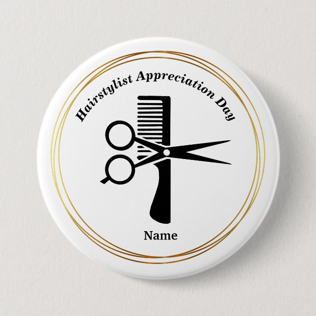 Knopf für die Kopfschere der Haarstilistik Button (Vorderseite)