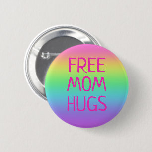 Knopf für freie Mama Hugs Regenbogen Button