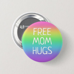 Knopf für freie Mama Hugs Regenbogen Button