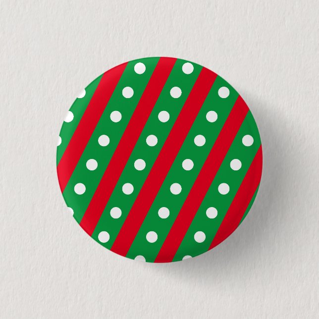 Knopf für Kronenstreifen und Polka-Dot (grün & rot Button (Vorderseite)