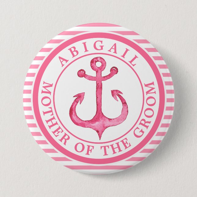 Knopf für nautisches Rosa Ankergelenk Button (Vorderseite)