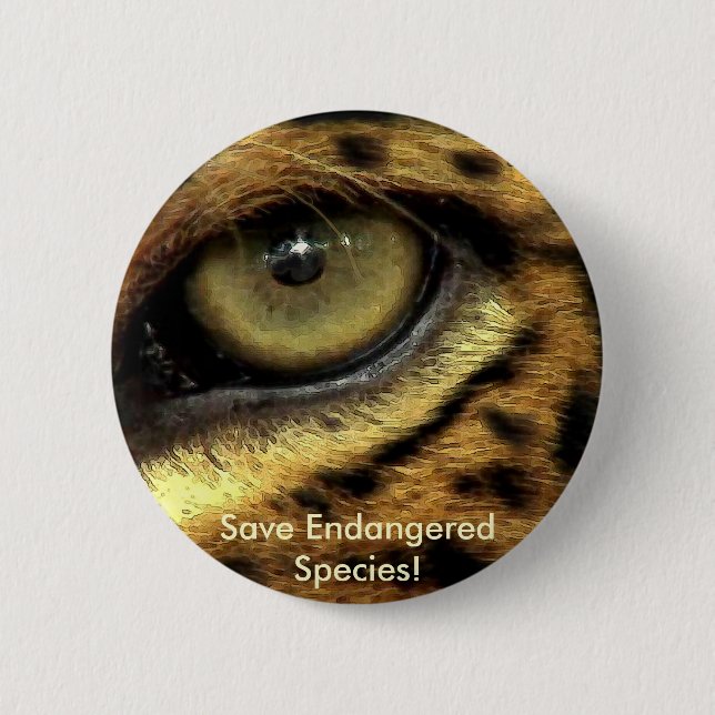 Knopf für vom Auge bedrohte Arten von Leopard Button (Vorderseite)