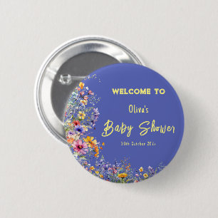 Knopf für Wildblumen-Baby-Party Button
