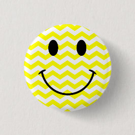 Knopf Gelb und Weiß Zigzag Button