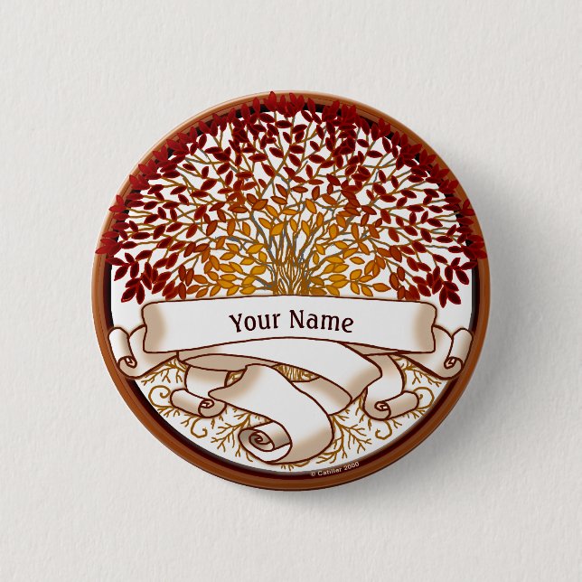 Knopf Genealogie Familienbaum Button (Vorderseite)