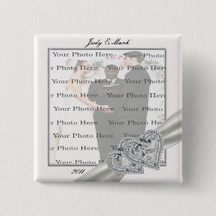 Knopf Herz-White Wedding Square Button