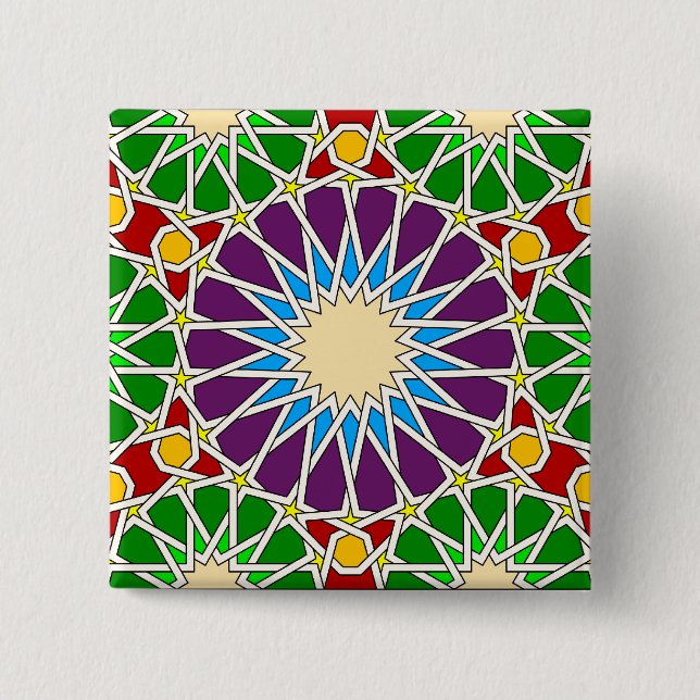 Knopf Islamisches geometrisches Muster Button (Vorderseite)