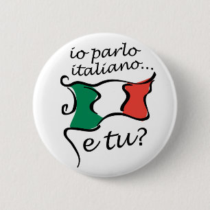 Knopf-Italiener: Io parlo italiano e tu? Button