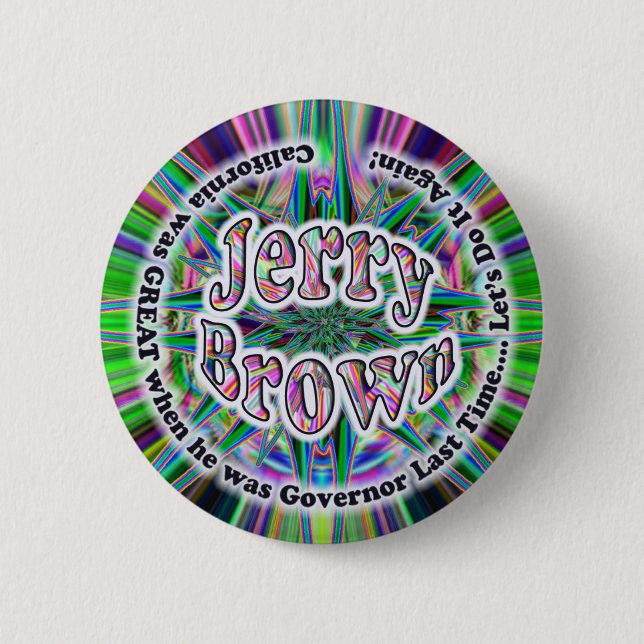 Knopf Jerry Brown 4 reg. Button (Vorderseite)