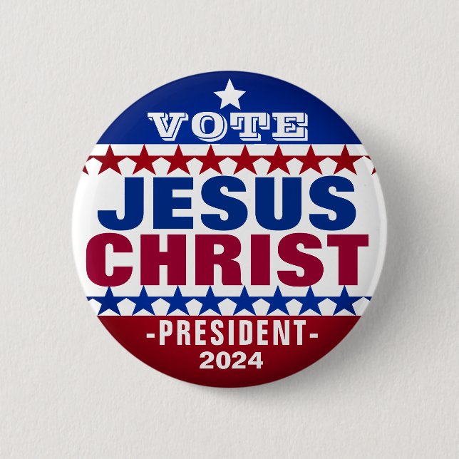 Knopf Jesus Christus für den Präsidentschaftswahlk Button (Vorderseite)