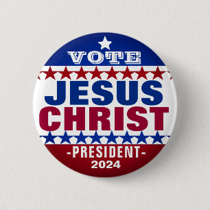 Knopf Jesus Christus für den Präsidentschaftswahlk Button