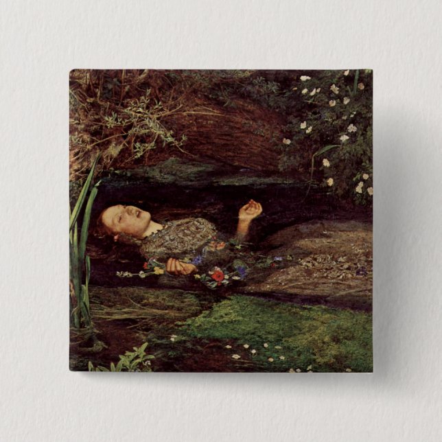 Knopf John Everett Millaiss Ophelia Button (Vorderseite)