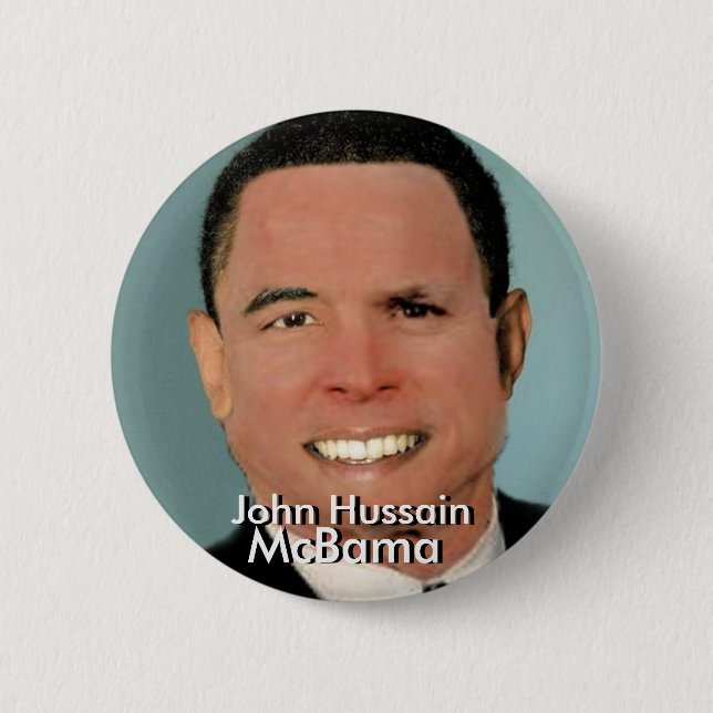 Knopf Johns Hussain McBama Button (Vorderseite)