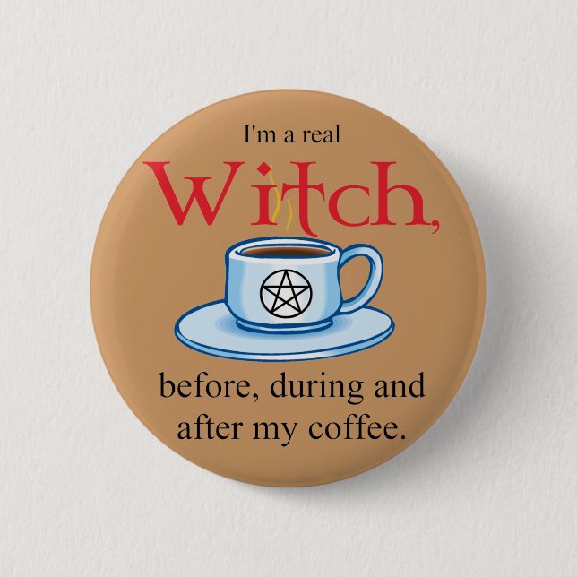 Knopf Kaffee-Hexe Button (Vorderseite)