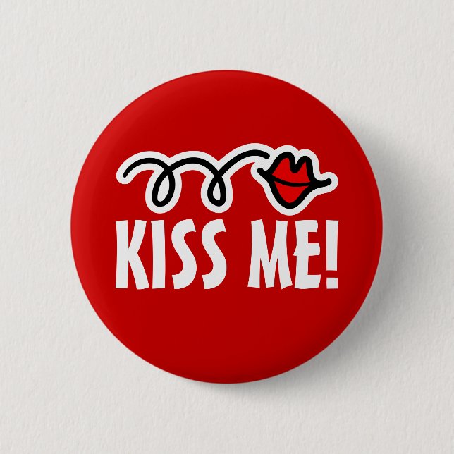 Knopf Kissy Red Lips Button (Vorderseite)