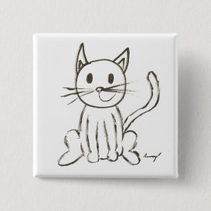 Knopf "Kitty Square" Button