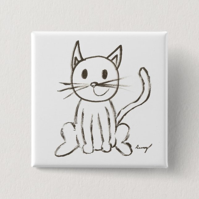 Knopf "Kitty Square" Button (Vorderseite)