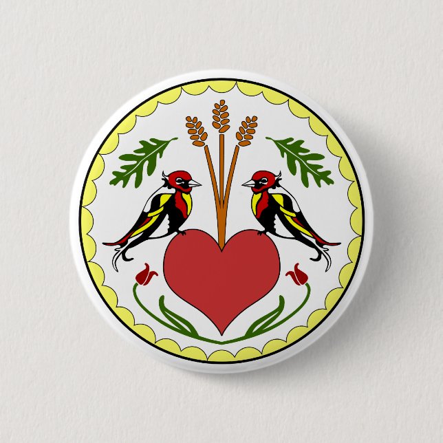 Knopf - lang, glückliche Verhältnis-Hexe Button (Vorderseite)