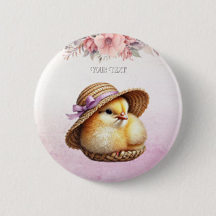 Knopf "Little Chick Pink Ribbon" Button