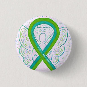 Knopf "Lungenfibrose Awareness Ribbon Angel" Button
