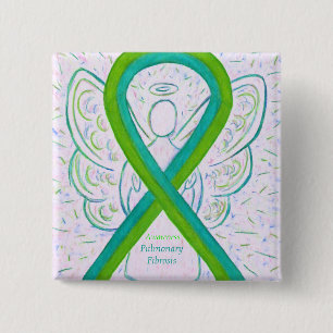 Knopf "Lungenfibrose Awareness Ribbon Angel" Button
