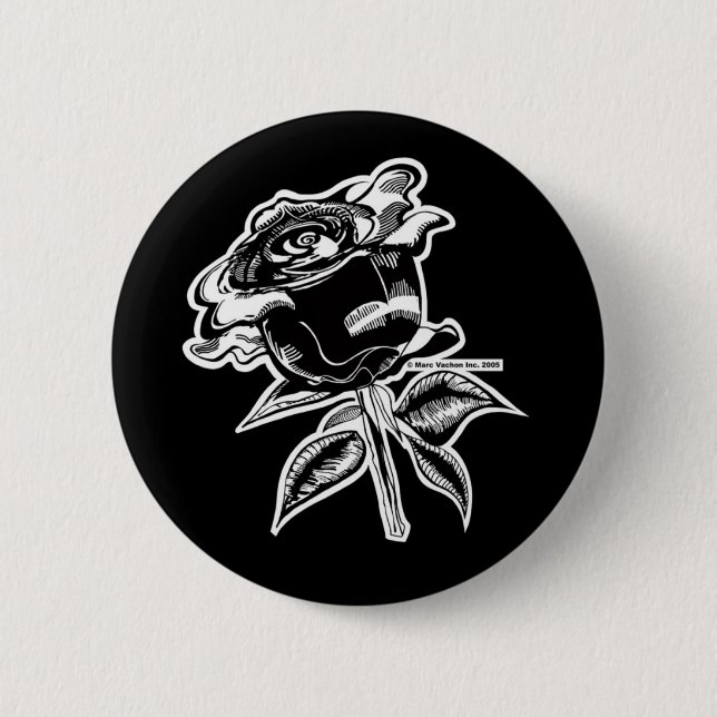 Knopf MARC VACHON BLACKROSE Button (Vorderseite)