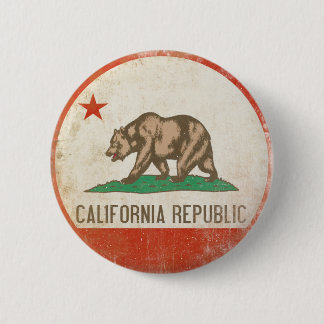 Knopf mit beunruhigter Kalifornien-Republik-Flagge Button